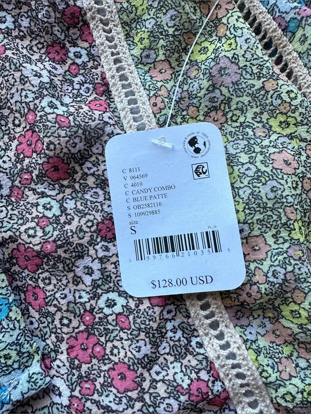 NWT Free People Costa Printed Tank in Candy Combo